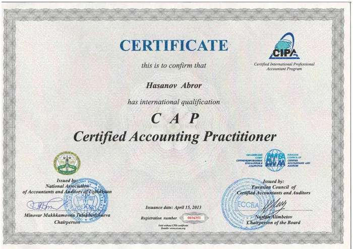 CAP — Certified Accounting Practitioner